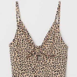 Divided H&M Beige Leopard Bodysuit